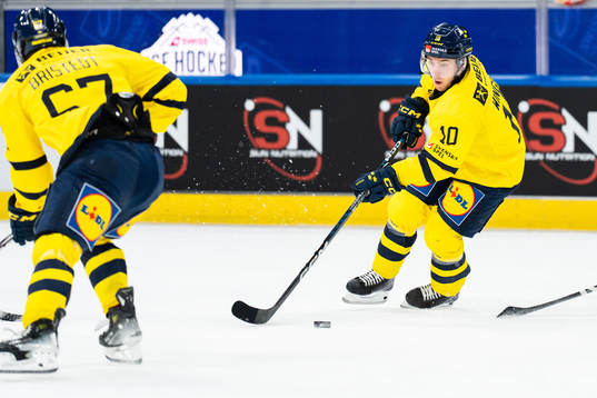 Andreas Wingerli of Sweden in the ice hockey game between