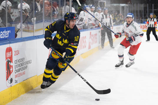 Andreas Wingerli of Sweden in the ice hockey game between