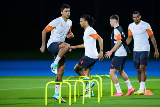 Rodri of Manchester City at a training session