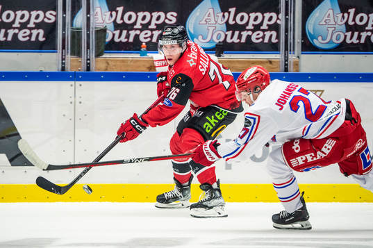 Malmö Redhawks Tomi Sallinen mot Timrås Oliver Johansson