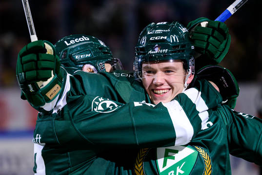 Färjestads Noel Fransén jublar