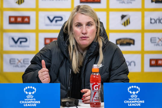 Head coach Emma Hayes at the press conference