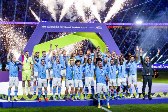 Players of Manchester City  celebrate