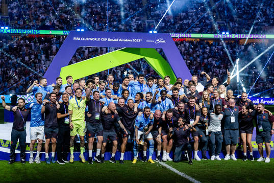 Players of Manchester City celebrate