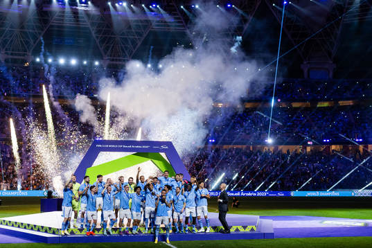 Players of Manchester City celebrate