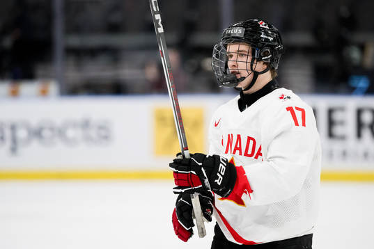 Macklin Celebrini of Canada