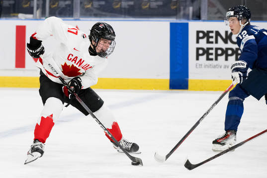 Macklin Celebrini of Canada