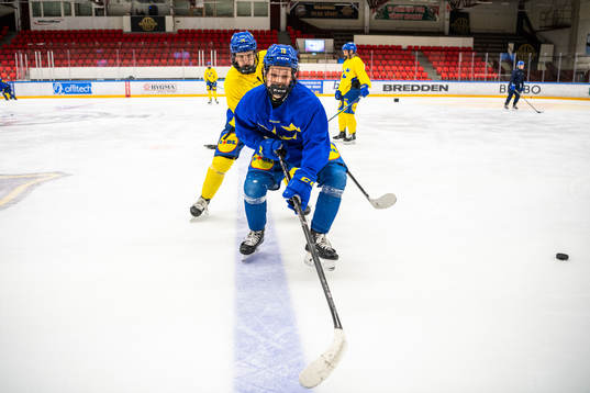 Tilde Utbult and Edit Danielsson of Sweden at a practice
