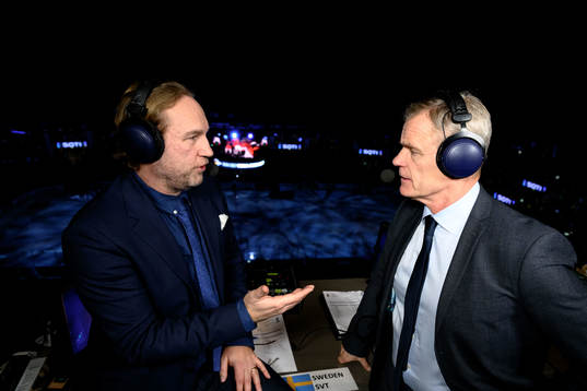 TV-commentators Chris Härenstam and Håkan Loob