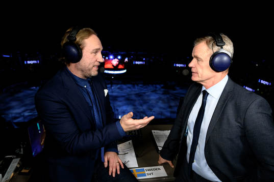 TV-commentators Chris Härenstam and Håkan Loob