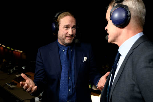 TV-commentators Chris Härenstam and Håkan Loob