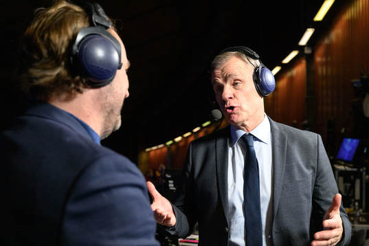 TV-commentators Chris Härenstam and Håkan Loob