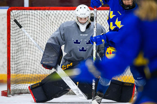 Goalkeeper Lia Leiderö Palmlöv of Sweden at a practice