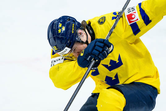 Noah Östlund of Sweden celebrates the 4-2 goal