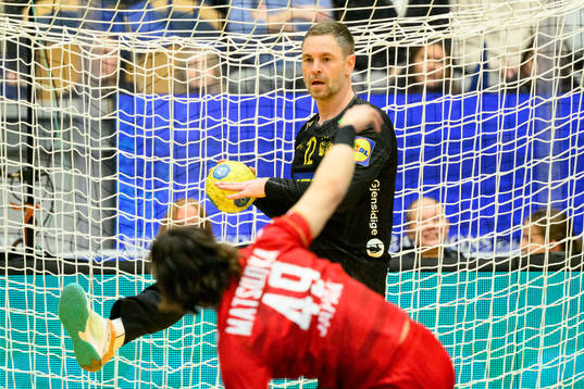 during the international friendly handball match between