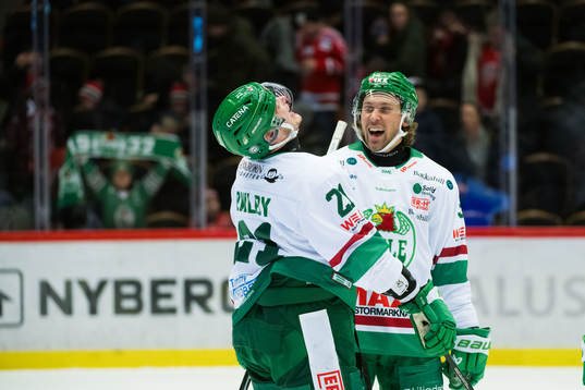 Rögles Henry Bowlby och Michael Kapla jublar