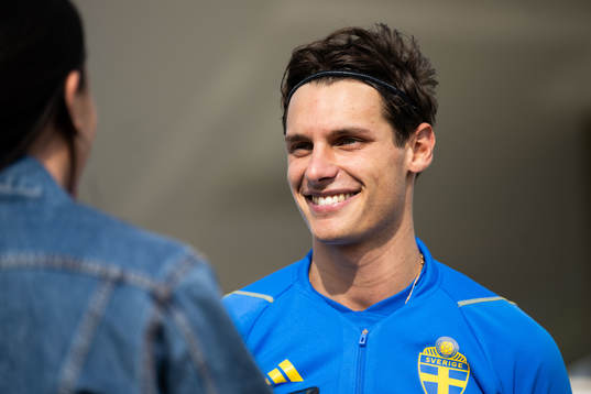 Kevin Ackerman of the Swedish men's football national team in mixed zone