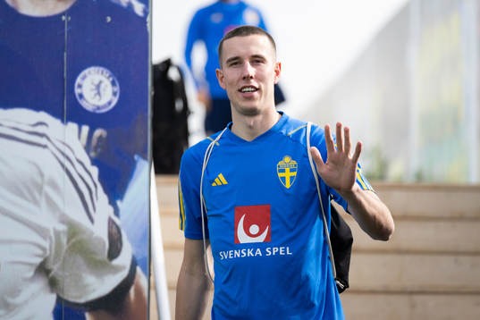 Goalkeeper Samuel Brolin of the Swedish men's football