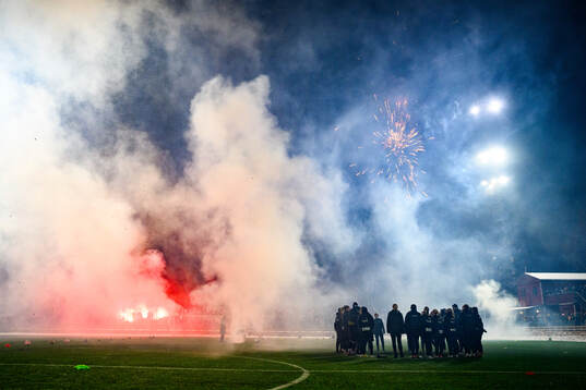 Spelarna värmer upp