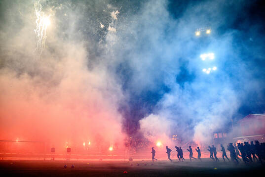 Spelarna värmer upp