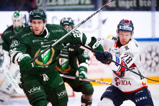 Färjestads Per Åslund och Växjös Hugo Gustafsson