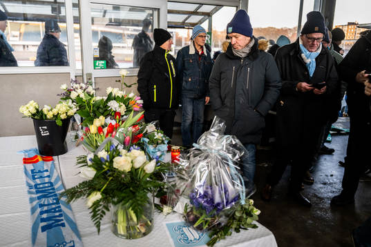 Minnesceremoni för Bosse Larsson på Malmö Stadion den 11 januari 2024 i Malmö. 