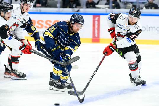 HV71s Mattias Tedenby och Malmö Redhawks Joakim Ryan