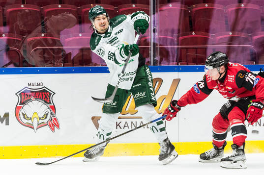 Färjestads David Tomasek och Malmö Redhawks Tomi Sallinen