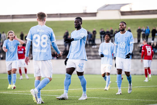 Malmö FFs Malik Abubakari jublar