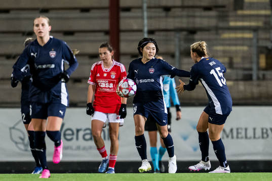 Mai Kadowaki of FC Rosengård celebrates after 2-2