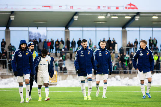 Djurgårdens Musa Gurbanli, Felix Va, Besard Sabovic, Piotr Johansson och Samuel Leach Holm