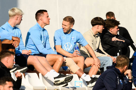 Niklas Moisander and Anton Tinnerholm of Malmö FF
