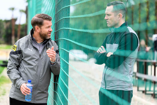 Tränare Pål Arne Johansen och sportchef Martin Eriksson