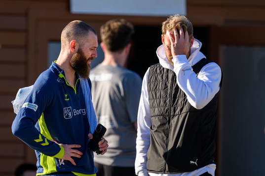 Jo Inge Berget of Sarpsborg and Assistant coach Ola Toivonen of Malmö FF