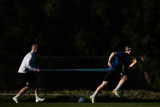 Fysioterapeut Calle Persson och Johan Bångsbo