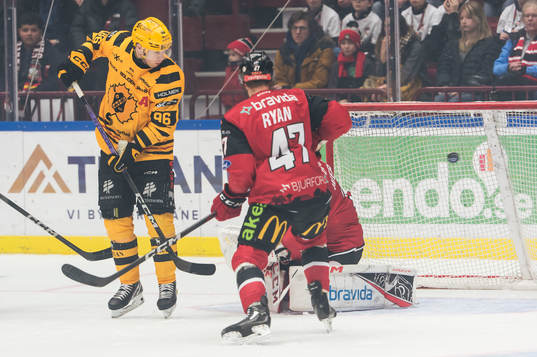 Skellefteås Rickard Hugg och Malmö Redhawks Joakim Ryan