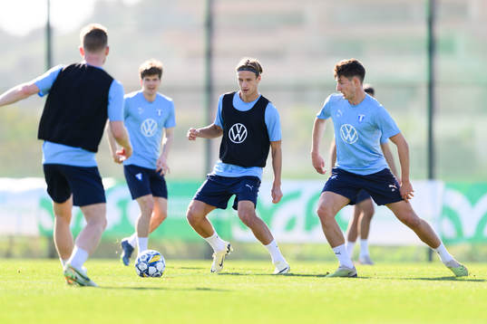 Malmö FFs Erik Botheim och Lasse Berg Johnsen