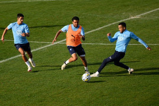 Malmö FFs Zakaria Loukili, Sergio Pena och Martin Olsson