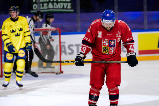 Jan Kovar of Czech Republic looks dejected
