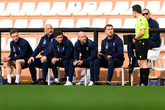 Fitness trainer Tom Noon, goalkeeper coach Jonnie Fedel,