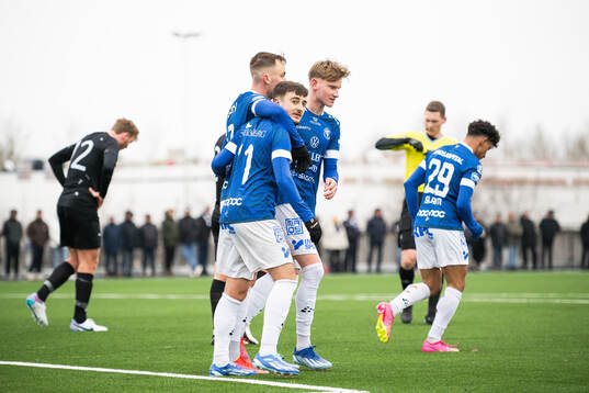 Trelleborgs Filip Bohman och Armin Ćulum jublar