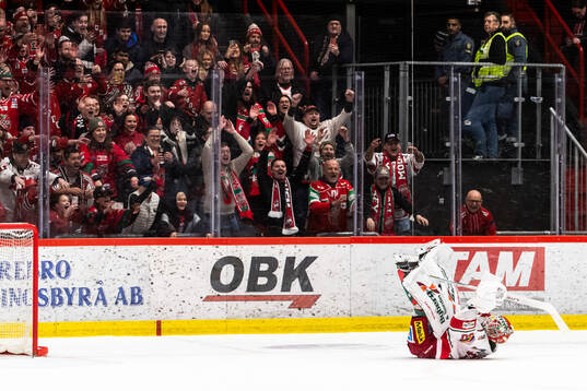 MoDos målvakt Lassi Lehtinen jublar