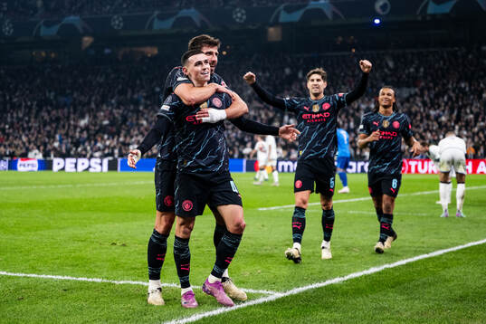 Phil Foden, Ruben Dias, John Stones and Nathan Aké of