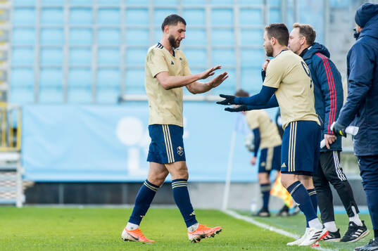 Östers IFs Alibek Aliev och Niklas Söderberg