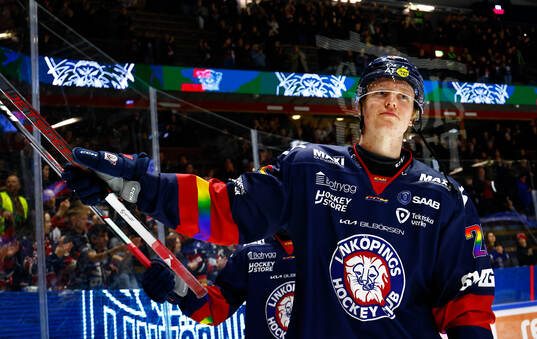 Linköpings Filip Bystedt jublar