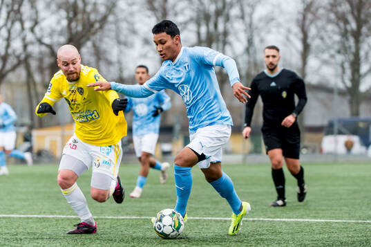 Malmö FFs Sashwat Rana och Falkenbergs FFs Christoffer Carlsson