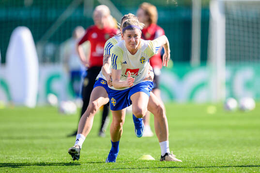 Olivia Schough of Sweden of the women's national football team of Sweden at a training session