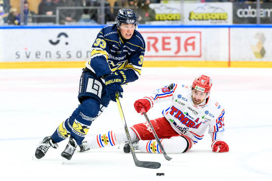 HV71s Måns Lindbäck och Timrås Albin Lundin
