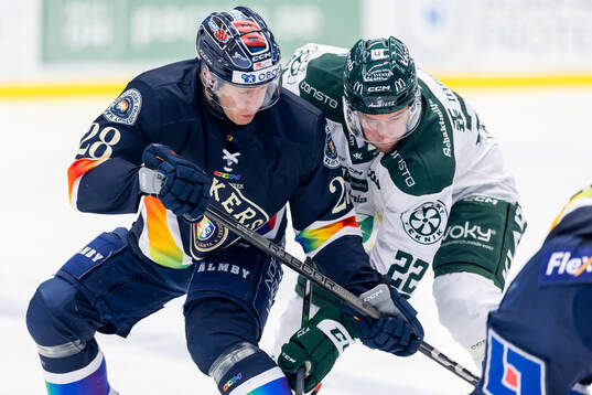 Växjös Hugo Gustafsson och Färjestads Per Åslund