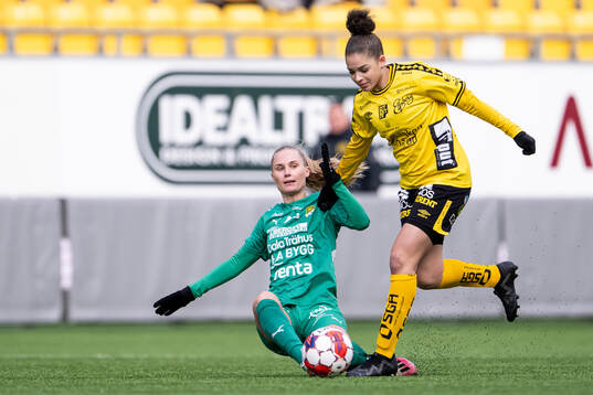 Ljungskile SKs Sandra Bagger och Elfsborgs Jennifer Brinck